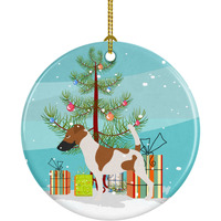 "Caroline's Treasures Smooth Fox Terrier Christmas Ceramic Ornament, Multicolor"
