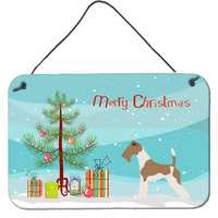 "Caroline's Treasures Wire Fox Terrier Metal Print, 8hx12w, Christmas Tree"