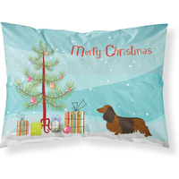 "Caroline's Treasures Longhaired Dachshund Christmas Pillowcase, Standard, Tree"