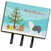 "Caroline's Treasures Old English Sheepdog Bobtail Christmas Wall Hook, Triple, Multicolor"