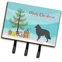 "Caroline's Treasures Groenendael Belgian Shepherd Wall Hook, Triple, Christmas Tree"