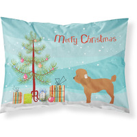"Caroline's Treasures Toy Poodle Pillowcase, Standard, Christmas Tree"