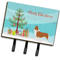 "Caroline's Treasures Pembroke Welsh Corgi Wall Hook, Triple, Christmas Tree"