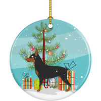 "Caroline's Treasures Miniature Pinscher Christmas Ceramic Ornament, Multicolor"