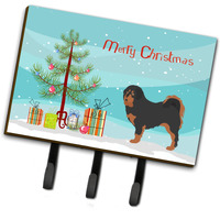 "Caroline's Treasures Tibetan Mastiff Wall Hook, Triple, Christmas Tree"