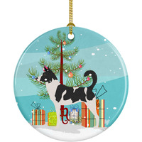 "Caroline's Treasures Canaan Dog Christmas Ceramic Ornament, Multicolor"