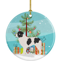 "Caroline's Treasures Landseer Christmas Ceramic Ornament, Multicolor"
