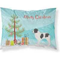 "Caroline's Treasures Landseer Pillowcase, Standard, Christmas Tree"