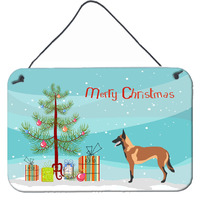 "Caroline's Treasures Malinois Belgian Shepherd Metal Print, 8hx12w, Christmas Tree"