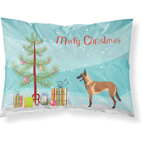 "Caroline's Treasures Malinois Belgian Shepherd Pillowcase, Standard, Christmas Tree"