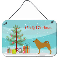 "Caroline's Treasures Finnish Spitz Metal Print, 8hx12w, Christmas Tree"