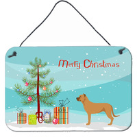"Caroline's Treasures Christmas Alano Espanol Spanish Bulldog Metal Print, 8hx12w, Multicolor"
