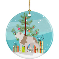 "Caroline's Treasures American Bulldog Christmas Ceramic Ornament, Multicolor"