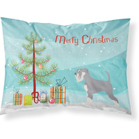 "Caroline's Treasures Schnauzer Pillowcase, Standard, Christmas Tree"