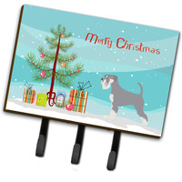 "Caroline's Treasures Schnauzer Wall Hook, Triple, Christmas Tree"