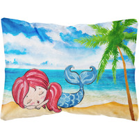 "Caroline's Treasures BB8513PW1216 Mermaid On The Beach Canvas Fabric Decorative Pillow, Multicolor"