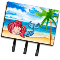 "Caroline's Treasures Mermaid on the Beach Wall Hook, Triple, Multicolor"