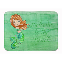 "Caroline's Treasures Mermaid Welcome Green Floor Mat, 19"" x 27"", Multicolor"