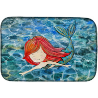 "Caroline's Treasures Mermaid Swimming Dish Drying Mat, 14"" x 21"", Multicolor"