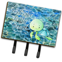"Caroline's Treasures Sea Turtle Welcome Wall Hook, Triple, Multicolor"
