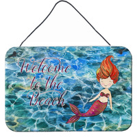 "Caroline's Treasures Mermaid Water Welcome Metal Print, 8"" x 12"", Multicolor"