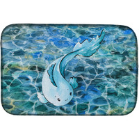"Caroline's Treasures Blue Fish Dish Drying Mat, 14 X 21, Multicolor"