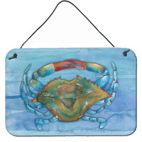 "Caroline's Treasures Blue Crab Metal Print, 8"" x 12"", Multicolor"