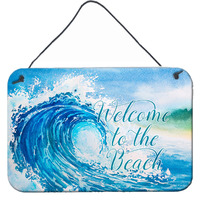 "Caroline's Treasures Wave Welcome Metal Print, 8"" x 12"", Multicolor"