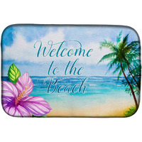 "Caroline's Treasures Beach Scene Welcome Dish Drying Mat, 14"" x 21"", Multicolor"