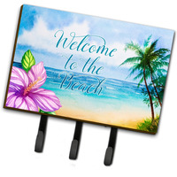 "Caroline's Treasures Beach Scene Welcome Wall Hook, Triple, Multicolor"