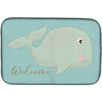 "Caroline's Treasures Whale Welcome Dish Drying Mat, 14"" x 21"", Multicolor"