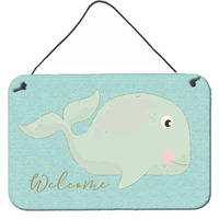 "Caroline's Treasures Whale Welcome Metal Print, 8"" x 12"""
