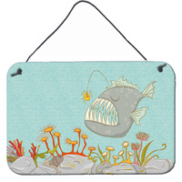 "Caroline's Treasures Frog Fish Scene Metal Print, 8"" x 12"""