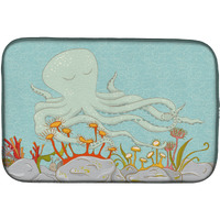 "Caroline's Treasures Octopus Underwater Scene Dish Drying Mat, 14"" x 21"""