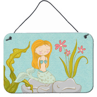 "Caroline's Treasures Mermaid Underwater Scene Metal Print, 8"" x 12"", Multicolor"