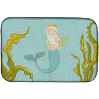 "Caroline's Treasures Neptune Merman Dish Drying Mat, 14"" x 21"", Multicolor"