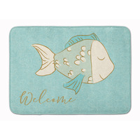 "Caroline's Treasures Blue Fish Welcome Floor Mat, 19"" x 27"", Multicolor"