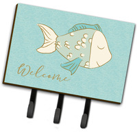 "Caroline's Treasures Blue Fish Welcome Wall Hook, Triple, Multicolor"