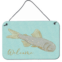 "Caroline's Treasures Fish Welcome Metal Print, 8"" x 12"""