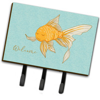 "Caroline's Treasures Gold Fish Welcome Wall Hook, Triple, Multicolor"