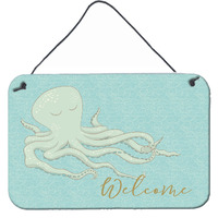 "Caroline's Treasures Octopus Welcome Metal Print, 8"" x 12"""