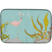 "Caroline's Treasures Flamingo Underwater #2 Dish Drying Mat, 14"" x 21"""