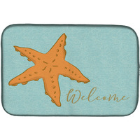 "Caroline's Treasures Starfish Welcome Dish Drying Mat, 14"" x 21"", Multicolor"