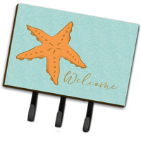 "Caroline's Treasures Starfish Welcome Wall Hook, Triple, Multicolor"