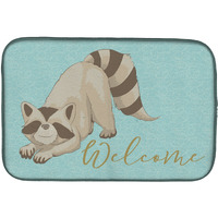 "Caroline's Treasures Raccoon Welcome Dish Drying Mat, 14"" x 21"""