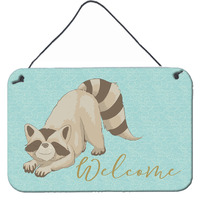 "Caroline's Treasures Raccoon Welcome Metal Print, 8"" x 12"""