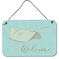 "Caroline's Treasures Sting Ray Welcome Metal Print, 8"" x 12"", Multicolor"