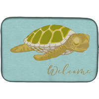 "Caroline's Treasures Sea Turtle Welcome Dish Drying Mat, 14"" x 21"", Multicolor"