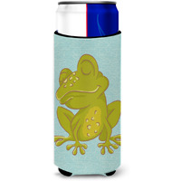 "Caroline's Treasures Frog Artwork Decorative Can Hugger, Slim, Multicolor"
