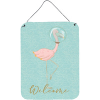 "Caroline's Treasures Flamingo Underwater Welcome Metal Print, 16"" x 12"", Multicolor"